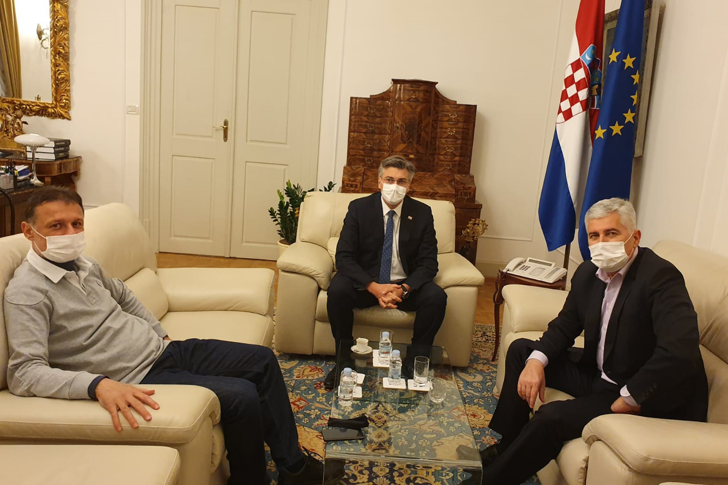 Predsjedavajući Doma naroda dr. Dragan Čović sastao se s predsjednikom Vlade Republike Hrvatske i predsjednikom Hrvatskog sabora